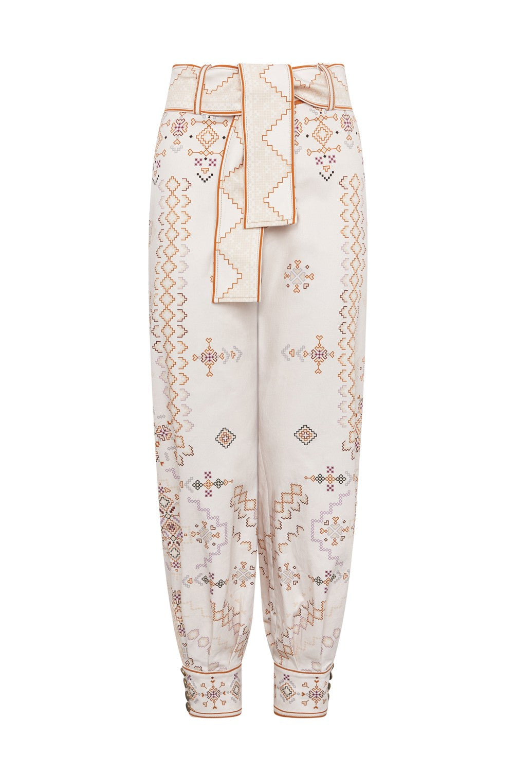 PANTALON CON PUÑO ESTAMPADO PUNTO DE CRUZ