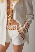 SHORT BLANCO PUNTO DE CRUZ