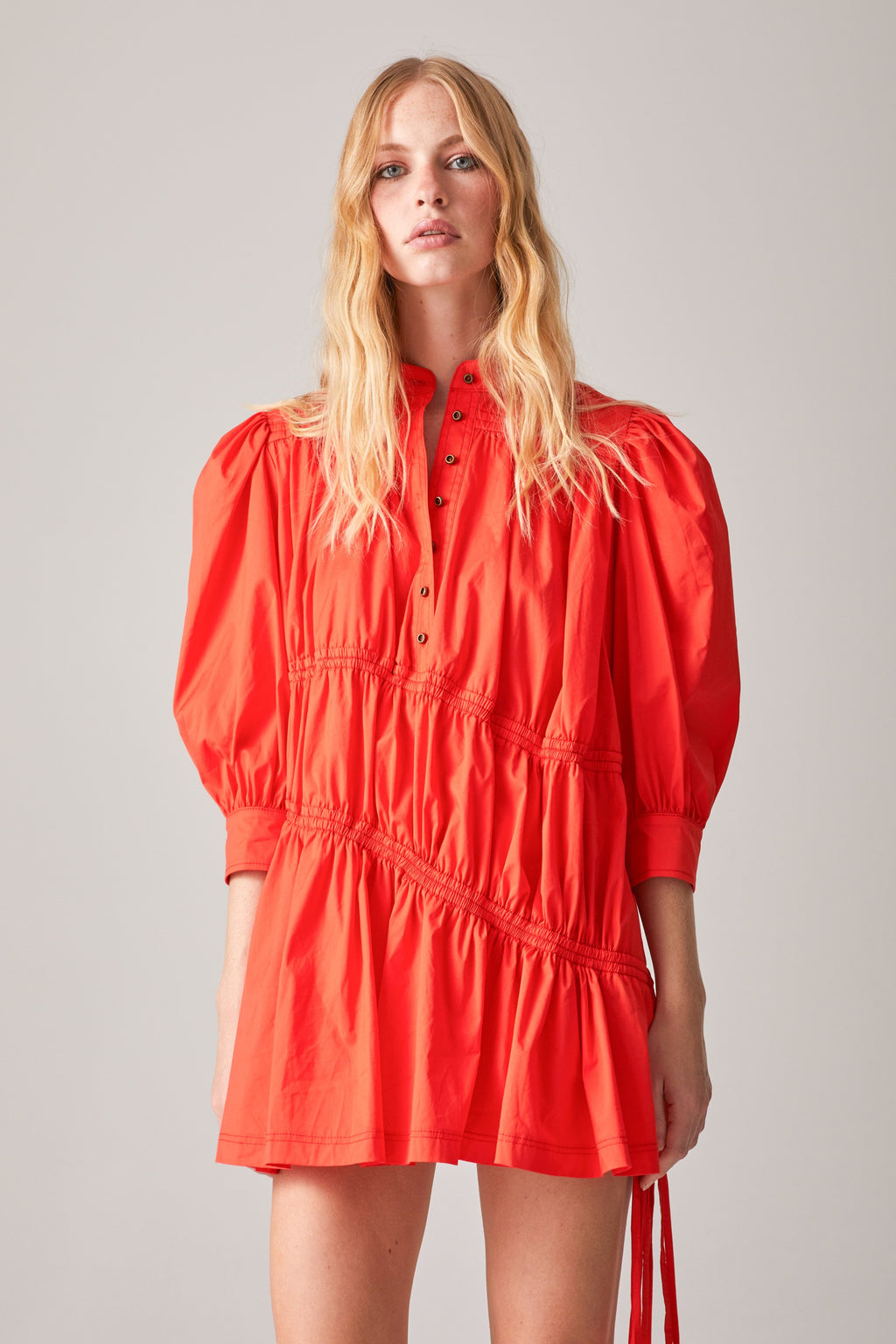 VESTIDO ALGODÓN MINI CON TRAFALUC