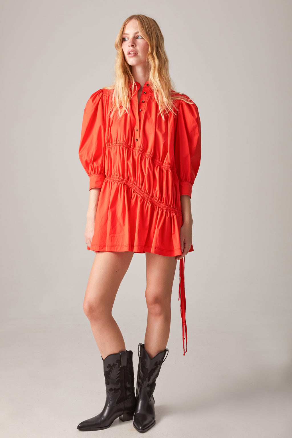 VESTIDO ALGODÓN MINI CON TRAFALUC