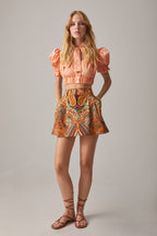 PAISLEY PRINT MINI SKIRT