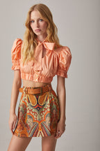 PAISLEY PRINT MINI SKIRT