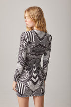 VESTIDO ESTAMPADO PUNTO CORTO
