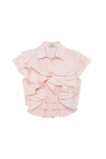 CAMISA ALGODÓN VOLANTES ROSA BEBE