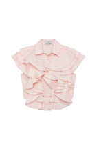CAMISA ALGODÓN VOLANTES ROSA BEBE