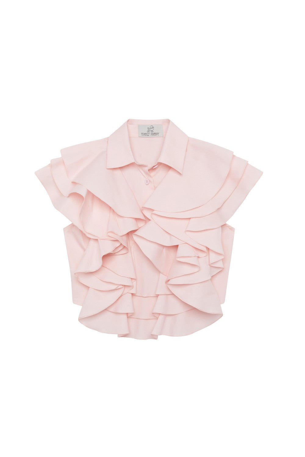 BABY PINK RUFFLED COTTON SHIRT
