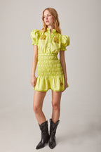 VESTIDO ENGOMADO VERDE LIMA