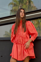 VESTIDO ALGODÓN MINI CON TRAFALUC