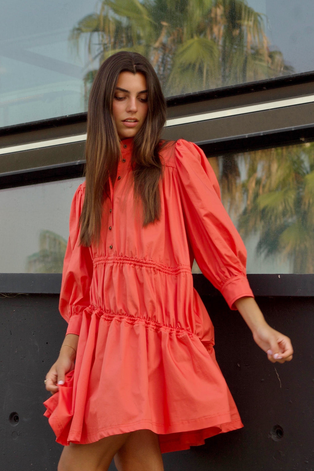 VESTIDO ALGODÓN MINI CON TRAFALUC