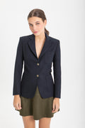 CHAQUETA AZUL COLLEGE CON ESCUDO MARINO