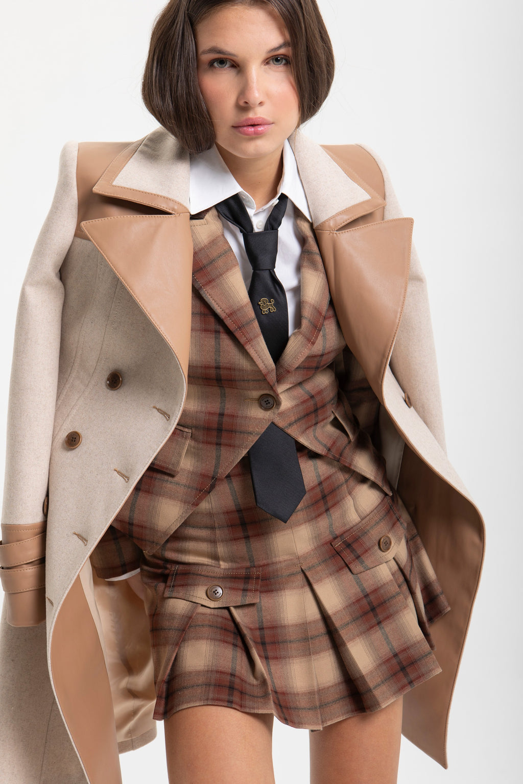 FALDA DE CUADROS TABLONES PREPPY