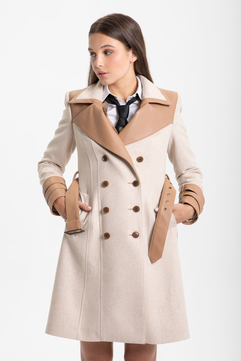 SAND-CAMEL COMBINED COAT