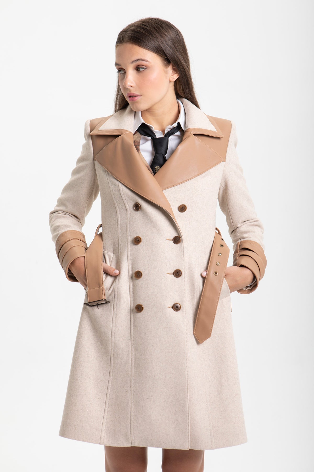 SAND-CAMEL COMBINED COAT