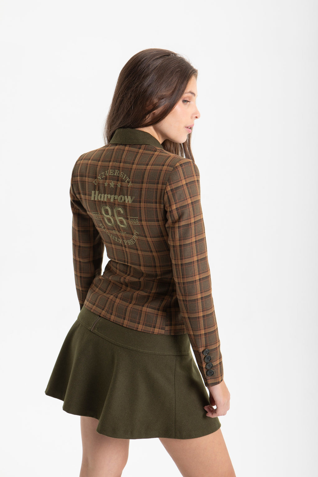 FALDA DE LANA VERDE CON ESCUDO