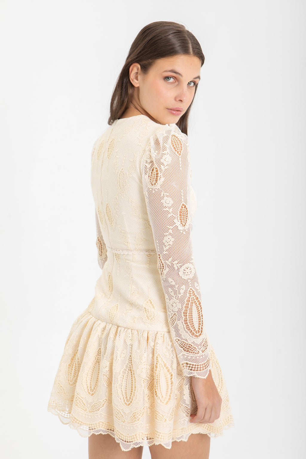 VESTIDO VAINILLA CALADO