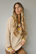 BEIGE UNIVERSITY SWEATER