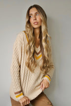 BEIGE UNIVERSITY SWEATER