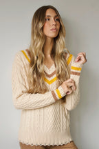 BEIGE UNIVERSITY SWEATER