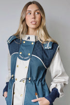 LONG NAVY COMBINED TRENCH COAT