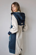 LONG NAVY COMBINED TRENCH COAT