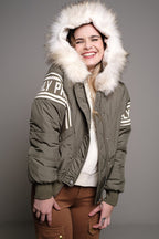 KHAKI HP STRIPED PARKA