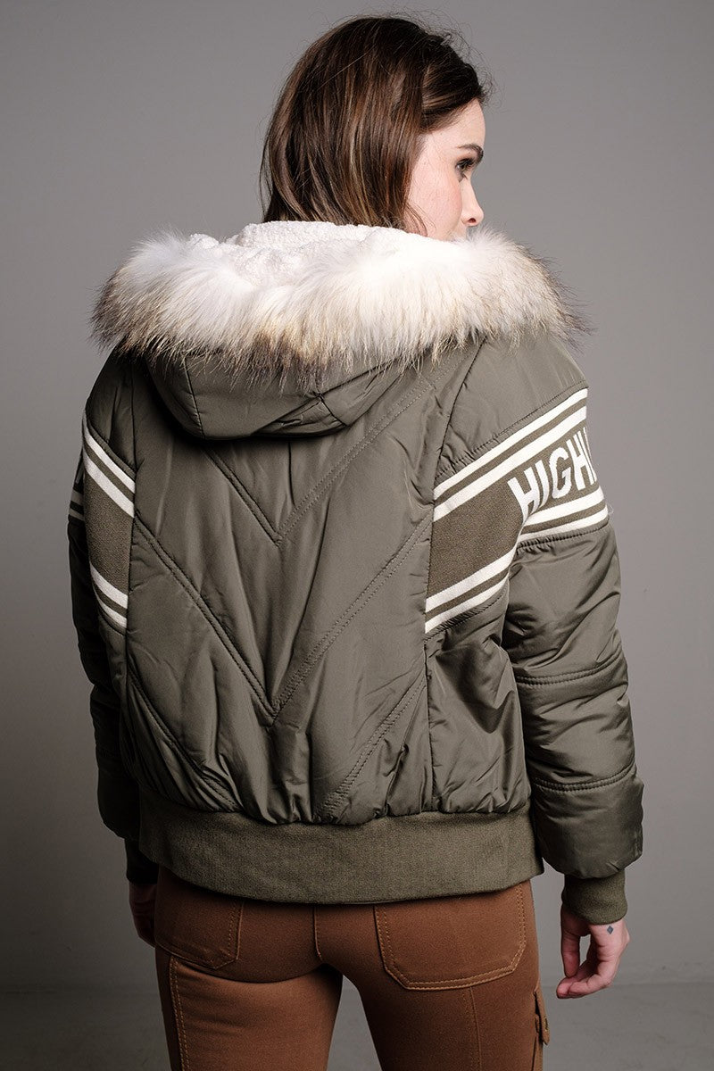KHAKI HP STRIPED PARKA