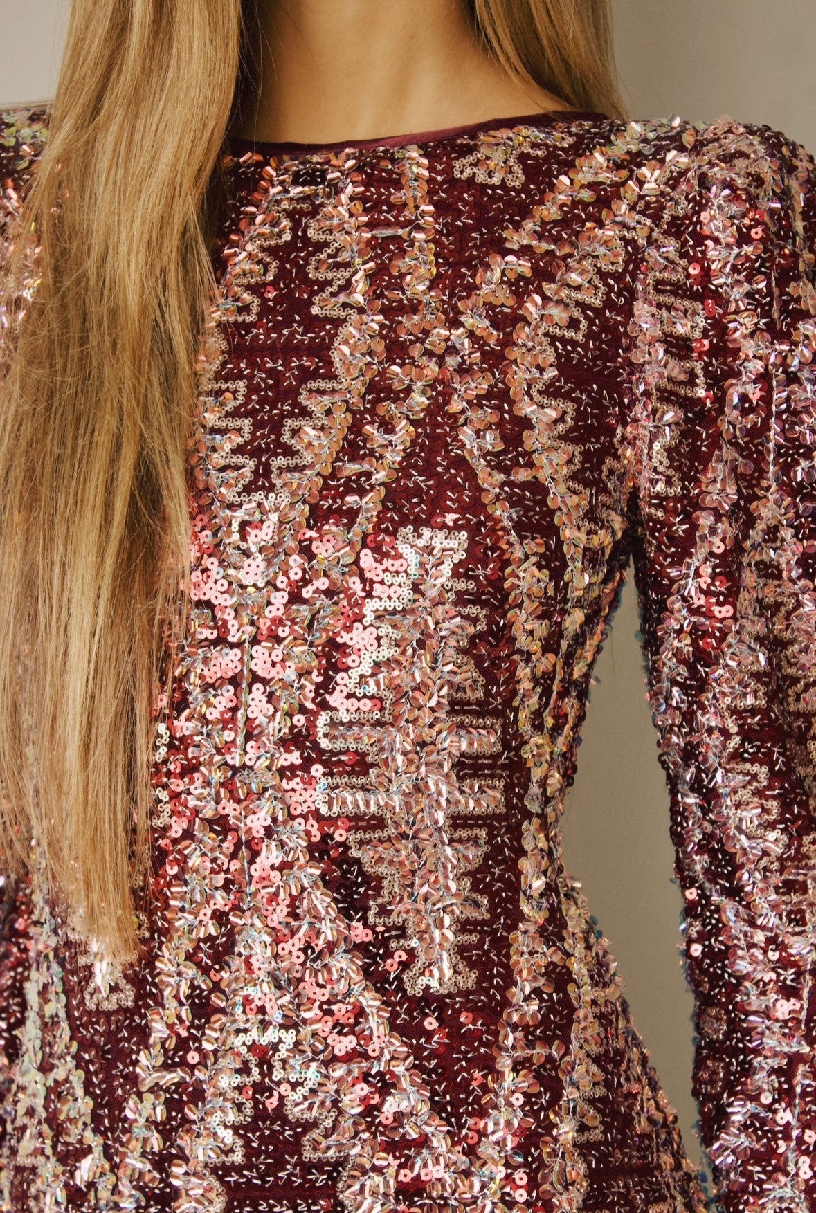 MAROON SEQUIN DRESS