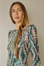 VESTIDO LENTEJUELAS VERDE