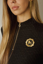 VESTIDO PUNTO ESCUDO NEGRO