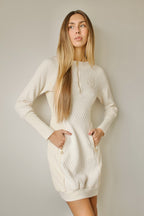 CREAM UNIVERSITY QUILTED DRESS