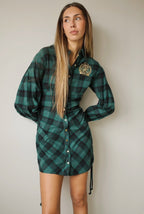 GREEN UNIVERSITY PLAID DRESS