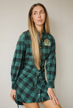 GREEN UNIVERSITY PLAID DRESS