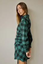 GREEN UNIVERSITY PLAID DRESS