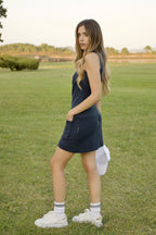 NAVY KNIT DRESS