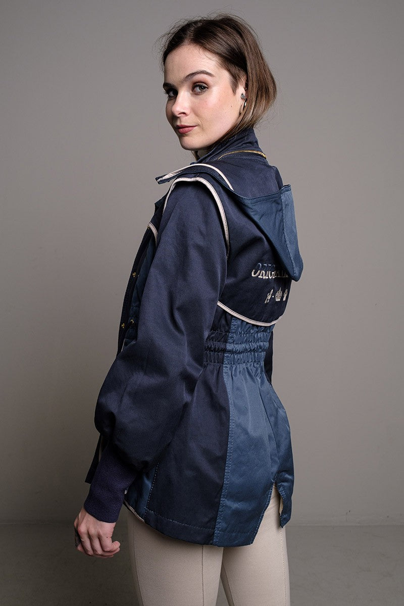 SHORT BLUE COMBINED TRENCH COAT