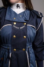 SHORT BLUE COMBINED TRENCH COAT