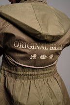 TRENCH COMBINADA CORTA VERDE