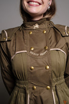 TRENCH COMBINADA CORTA VERDE