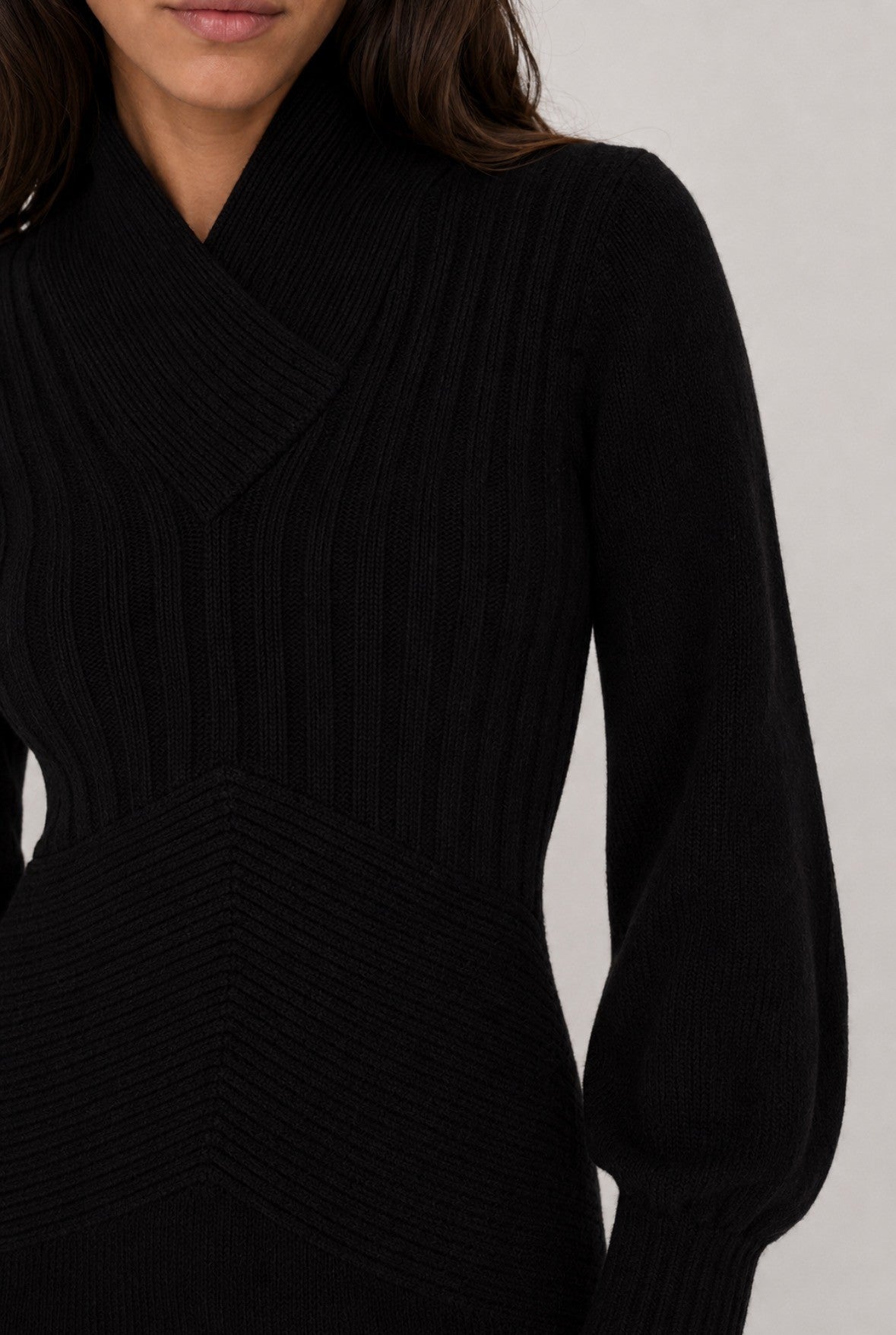VESTIDO TRICOT CANALÉ NEGRO