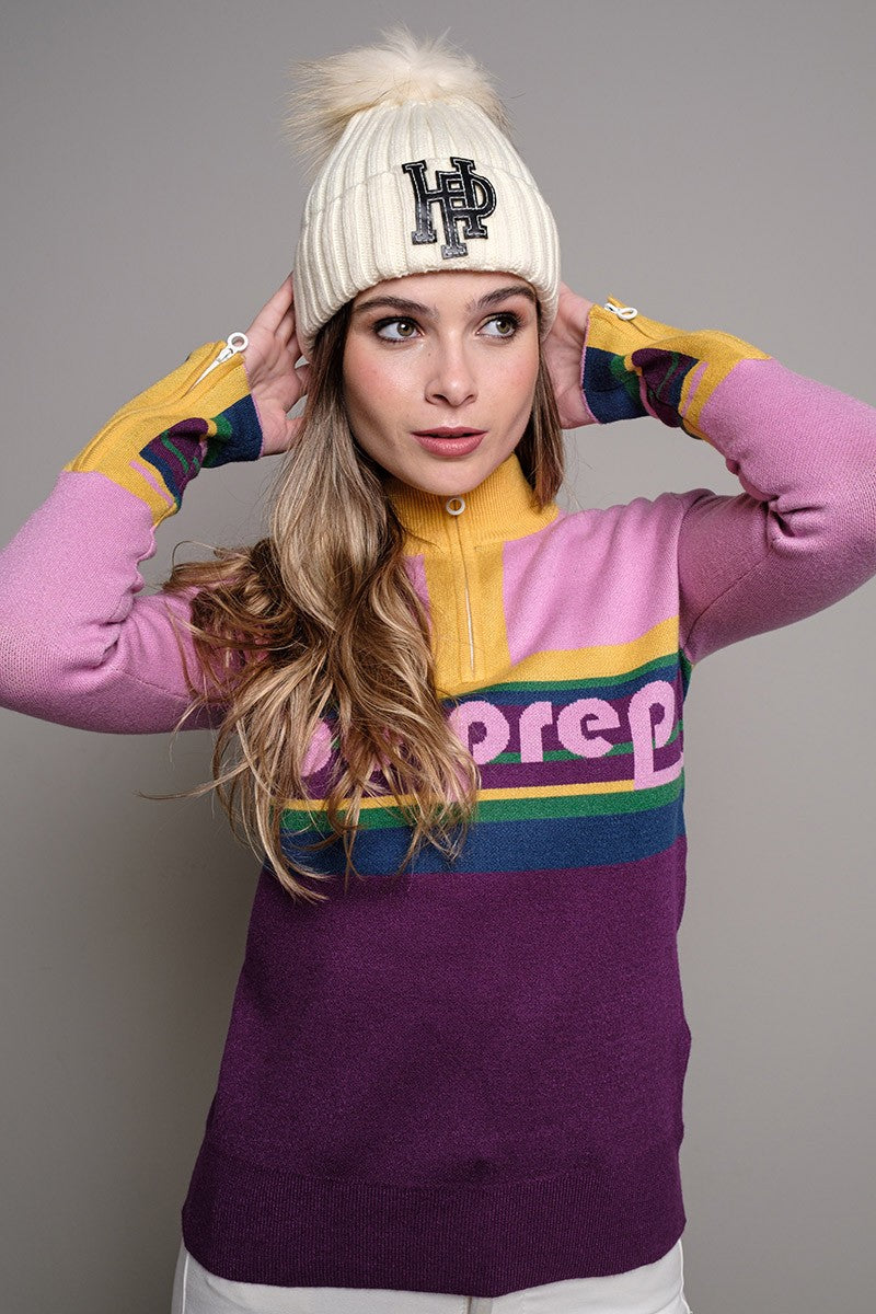 PINK COLOR BLOCK SWEATER