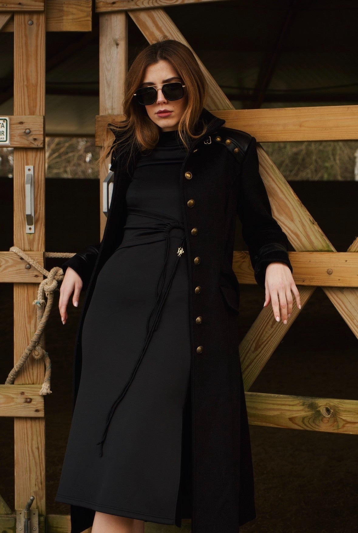 BLACK MILITARY COAT