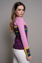 PINK COLOR BLOCK SWEATER