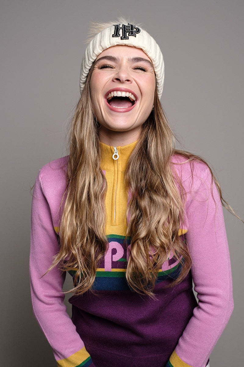PINK COLOR BLOCK SWEATER
