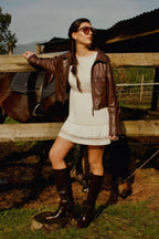 CHAQUETA OVERSIZE DE PIEL