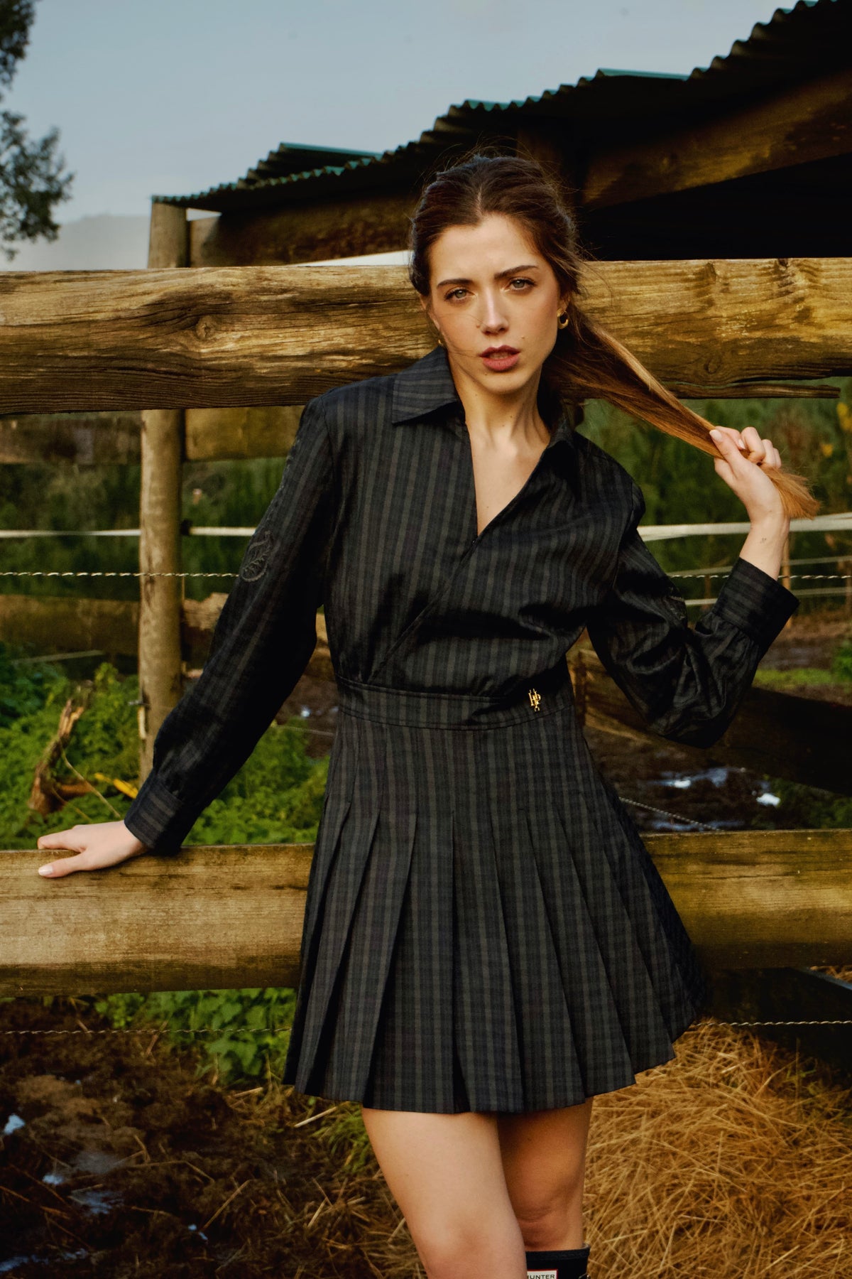 CHECKED PRINT DRESS