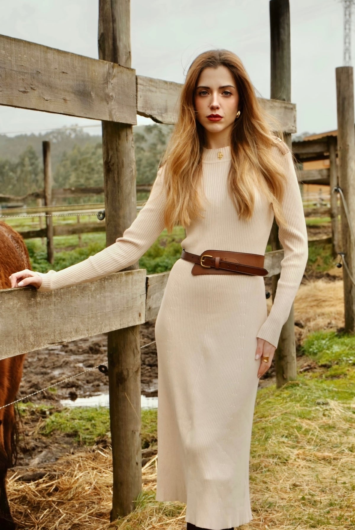 KNIT MIDI DRESS