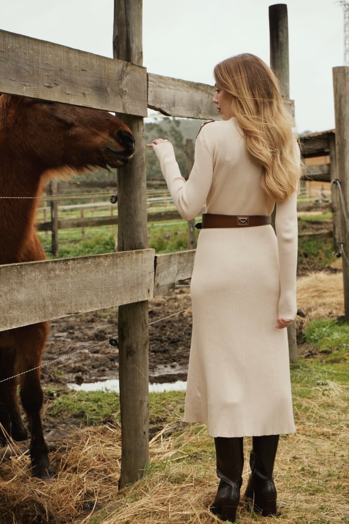 KNIT MIDI DRESS