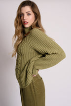JERSEY VERDE OVERSIZE CUELLO SUBIDO