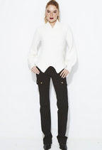 CREAM RIBBED SWEATER