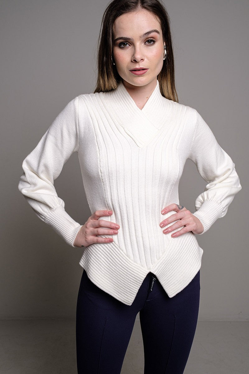 CREAM RIBBED SWEATER